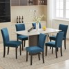 COZONY Set of 2 Upholstered Dining Chairs with Nailhead Trim, Parsons Dining Room Chairs with  Wood Legs, Fabric Side Chairs for Kitchen - 3 of 4