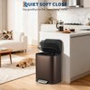 Trash Can - 3.2/5.3/8 Gal,12/20/30 L Stainless Steel Kitchen Trash Can Rectangular Garbage Bin with Soft Close Lid Foot - 2 of 4