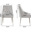 DYHOME Modern Dining Chairs Set of 6, Mid Century Dining Chairs with 5.12” Cushions, Velvet Upholstered Dining Chairs with Back Pull Rod - 2 of 4