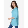 Woman Within Plus Size Perfect Three-Quarter Sleeve Crewneck Tunic - 4 of 4