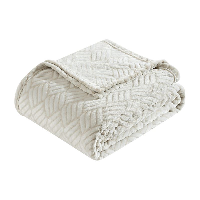 Kenneth Cole Basketweave Grey Twin Blanket, 1 of 8