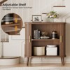 Gikpal, 30" Sideboard Buffet Cabinet with 2 Sliding Tambour Doors & Adjustable Shelves, Fluted Entryway Cabinet, Modern Coffee Bar Console Table - 2 of 4