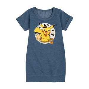 - Pokémon - Pikachu Moon Witch Graphic Short Sleeve Fleece Dress - 1 of 4