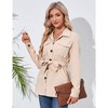 Womens Corduroy Jackets Button Down Shackets Belted Coat Casual Western Oversized Shacket Jacket with Pockets - 4 of 4