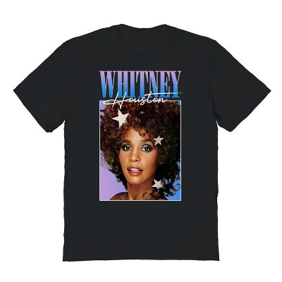 Whitney Houston Men's Stars Short Sleeve Graphic Cotton T-Shirt