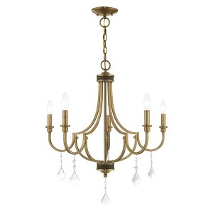 Livex Lighting Glendale 5 - Light Chandelier in  Antique Brass - 1 of 4