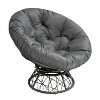 Home Imports Emporium Wicker Papasan Chair with Oversized Cushion & Swivel Base – Indoor Round Lounge Chair for Bedroom or Covered Patio - 3 of 4