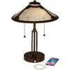 Franklin Iron Works Samuel Industrial Desk Lamp 20" High Rubbed Bronze with USB Charging Port Natural Mica Shade for Bedroom Living Room Bedside Desk - 3 of 4