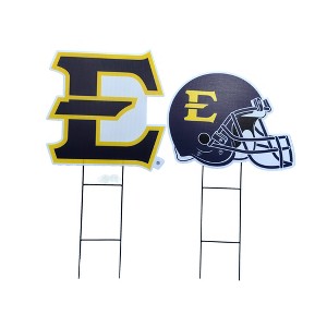 NCAA East Tennessee State Pirates Logo and Helmet 2pk Yard Sign Set - 1 of 1