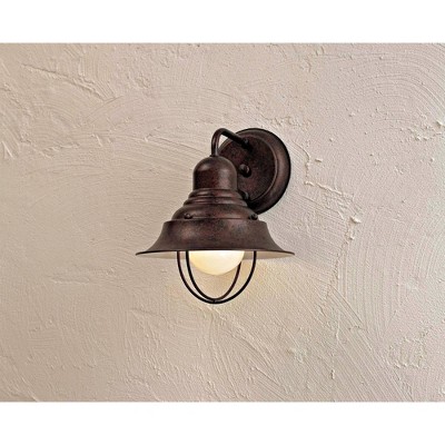 Antique Bronze Industrial Outdoor Wall Sconce with Cage Design