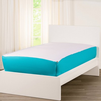 Twin Turquoise and Orange Microfiber Bed-in-a-Bag Set