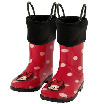 Minnie Mouse Girl's Rain Boots with Soft Removable Liner, Toddler ( 1-4 Years)