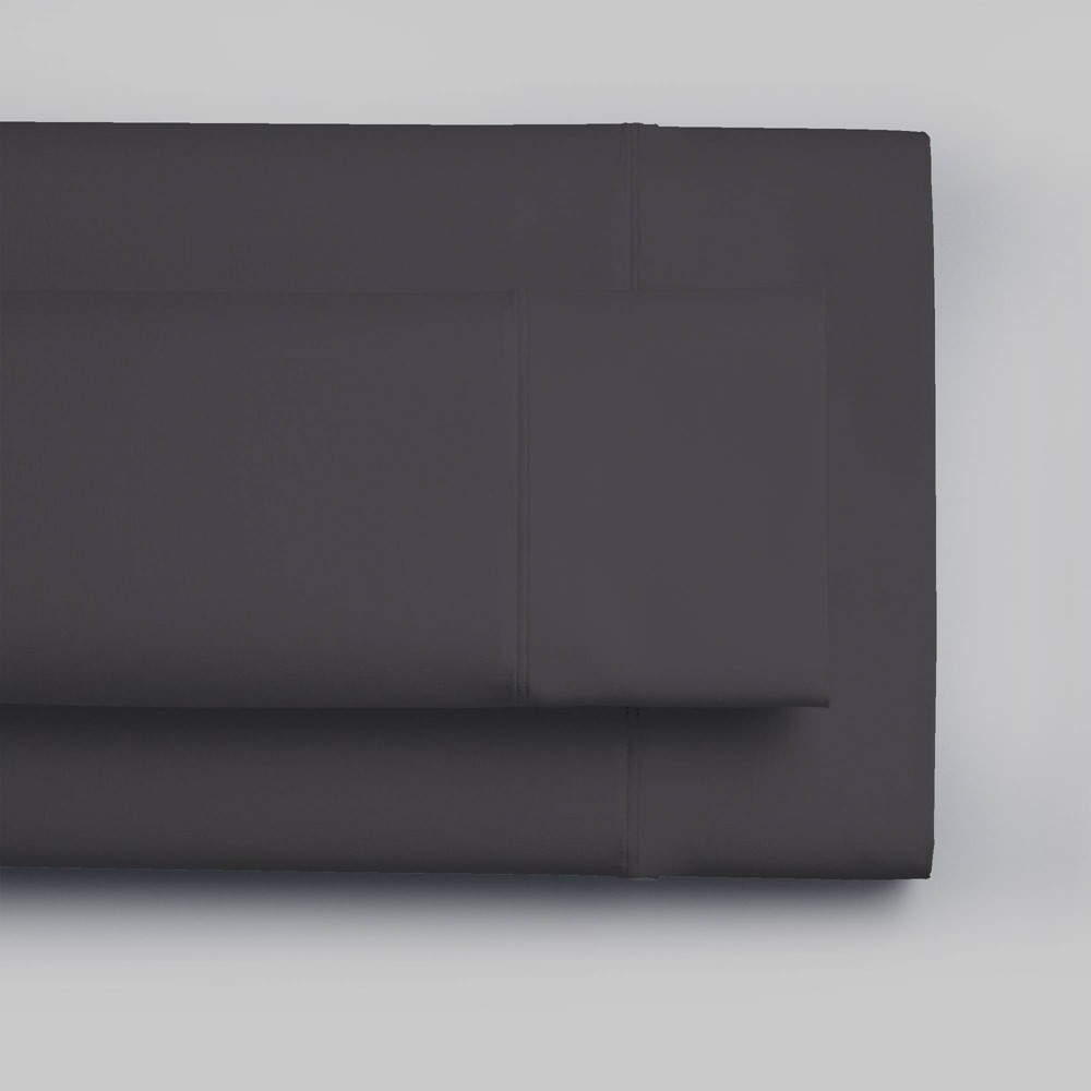 Photos - Pillowcase Standard 300 Thread Count Wrinkle Resistant Solid  Set Dark Gray