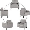 Mid-Century Fabric Armchair, Upholstered Armchair with Scooped Arms for Bedroom, Apartment, Dark Grey - 4 of 4