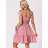 Allegra K Women's Summer Tie Strap Sleeveless Smocked Waist A-Line Sundress - 4 of 4