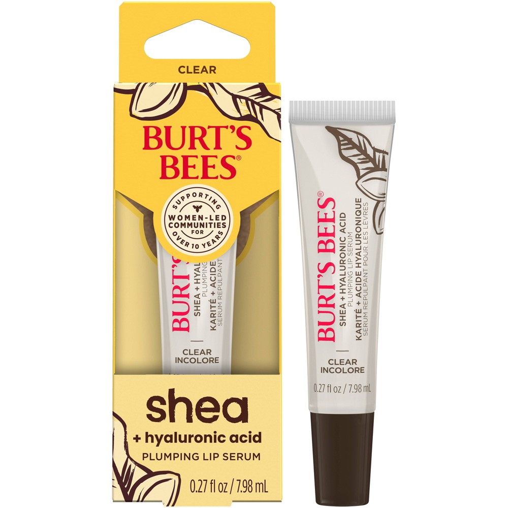 Photos - Lipstick & Lip Gloss Burts Bees Burt's Bees Lip Plumping Serum - Clear - 0.27oz 