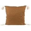 Northlight 16" Camel Brown Boho Square Cotton Throw Pillow with Tassels - 4 of 4