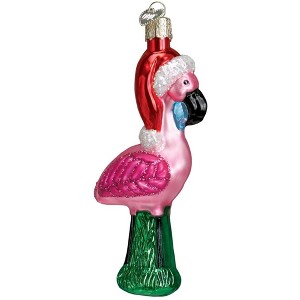 Old World Christmas Glass Blown Christmas Ornament, Yard Flamingo - 1 of 3