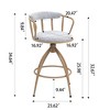 SKRAN 26''Modern Industrial Swivel Chairs Home Bar Barstools With Backs Set of 2, Fabric Seat with Metal Frame,for Kitchen, Living Room, Pub - 3 of 4