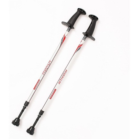 Urban Poling - ACTIVATOR - Lightweight, Aluminum Nordic Walking Sticks -  Silver with Red/Gray - 1 Pair – For Users 4'2–6