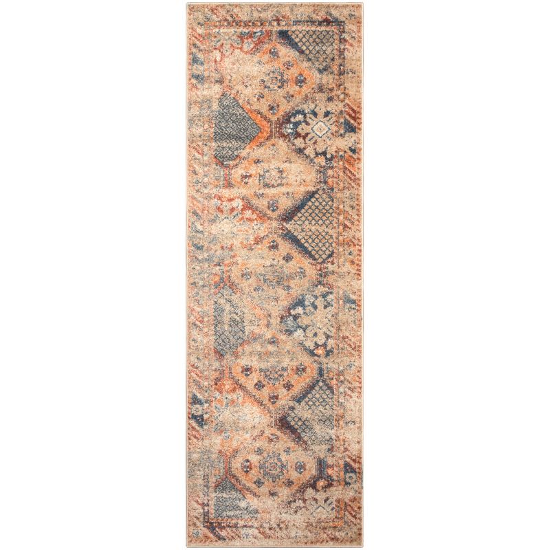 Casual Distressed Patchwork Indoor Area Rug or Runner - Blue Nile Mills, 1 of 7