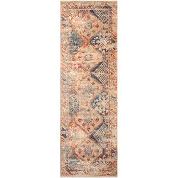 Casual Distressed Patchwork Indoor Area Rug or Runner - Blue Nile Mills