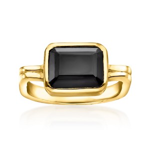 Ross-Simons Onyx Ring in 18kt Gold Over Sterling - 1 of 4