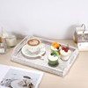BRINJOY Handwoven Rattan Tray with Wooden Handles - 13.6x9.8 inch White Rectangular Ottoman Tray for Coffee Table Decor - 2 of 4