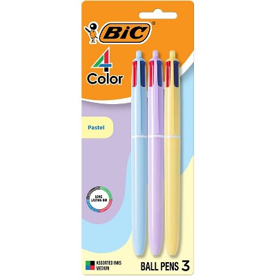 BIC 4-Color Retractable Ballpoint Pen Medium Point 1.0mm Assorted Ink 3/Pack (MMAP3-AST)