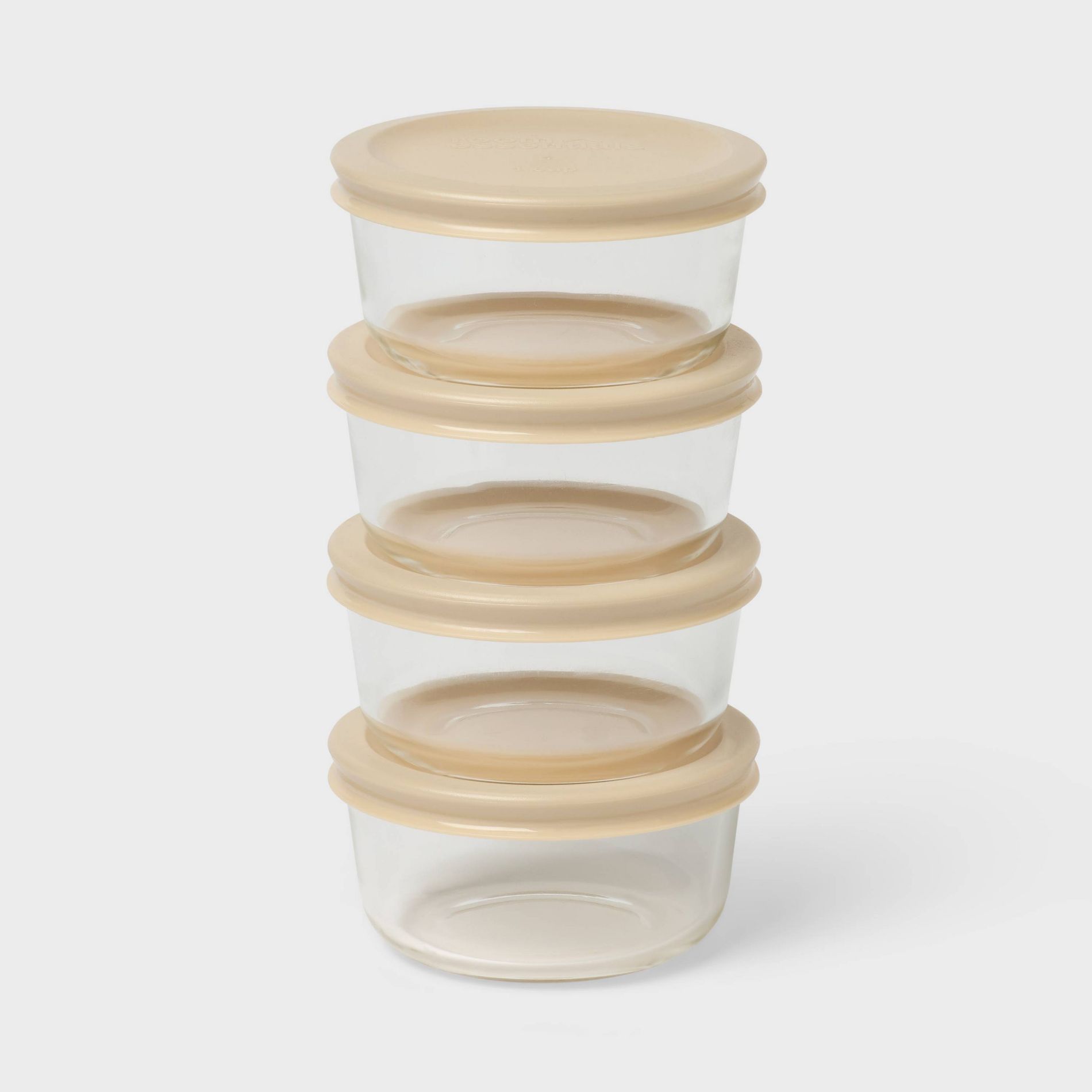8pc (Set of 4) Round Glass Food Storage Container Set - Room Essentials™