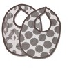 Bacati - Ikat Gray Dots/Damask Muslin 4 pc set of Bibs & Burp Cloths Set - 2 of 3