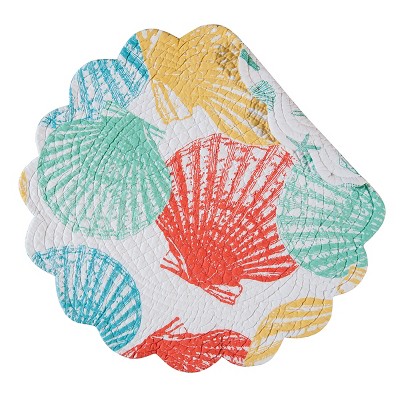 C&F Home Captiva Island Cotton Quilted Round Reversible Placemat Set of 6