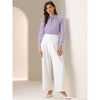 INSPIRE CHIC Women's Collared Business Casual Button Down Long Sleeves Bodysuit Leotard Shirt - 4 of 4