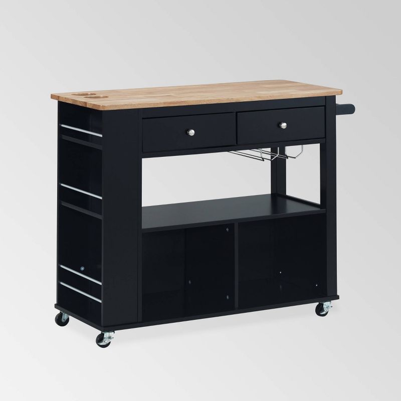 Cato Kitchen Cart Black - Christopher Knight Home, 1 of 8