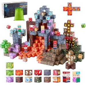 VEVOR Magnetic Blocks, 100 PCS Dark Castle Set, Magnetic Building Cubes for Kids, STEM Montessori Sensory Toys, Multicolored - 1 of 4