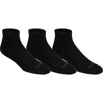 Asics Unisex Cushion Quarter (3 Pack) Socks Accessories, L, Black : Target