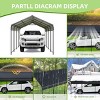 12X20 FT Heavy Duty Metal Steel Carport Garage,All Weather 12x20 FT Hard Roof Garden Gazebo,Outdoor Metal Car Shelter for Car,Truck-Coolbibila - 3 of 4