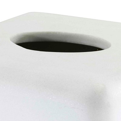 Matte White and Blue Marble Resin Tissue Box Cover