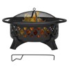 GustoWave 36" Outdoor Wood Burning Fire Pit, Portable Firepit with Lid and Poker for Patio, Garden, Backyard, Black - 3 of 4