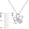 EVERLY JEWELRY | Sterling Silver Diamond Floral Pendant with Chain - 2 of 4