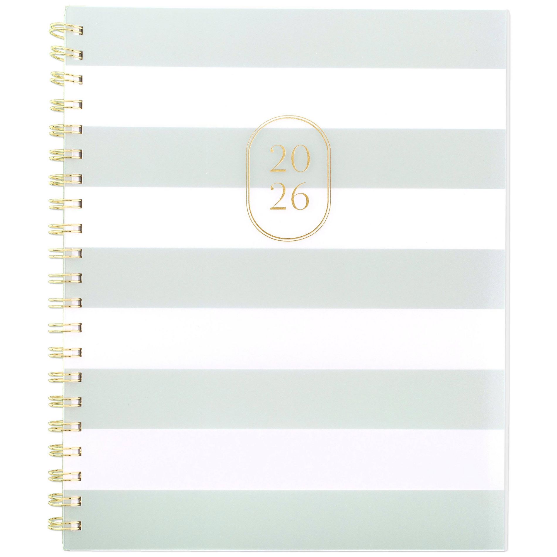 Sugar Paper Essentials 11"x9.5" 2026 Large Frosted Planner Green Stripe