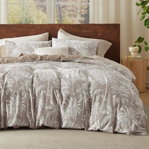 100% Muslin Cotton Duvet Cover Ultra-Soft Breathable & Lightweight Linen Like Gauze Comforter Cover Set with Button Closure and Corner Ties - 1 of 4