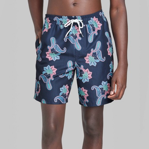 Men's 7 Crab Print Swim Shorts With Boxer Brief Liner - Goodfellow & Co™  Navy Blue Xl : Target