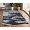 HomeRoots 4' X 6' Ivory and Blue Abstract Power Loom Distressed Non Skid Area Rug - 2 of 3