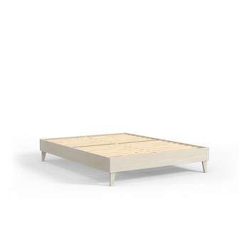 eLuxury Modern Solid Wood Platform Bed, King, Grey Wash