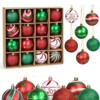 16 PCS Multi-Color Christmas Ball Ornaments Set, 2.36 in Plastic Hanging Balls for Xmas Tree, Wreath, Garland, Holiday Party Decor - 3 of 4