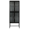 4-Door Tempered Glass Cabinet with 4 Glass Doors Adjustable Shelves U-Shaped Leg - 2 of 4