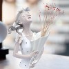 Modern Decorative Artificial Flower Vase Butterfly Girl Sculptures Interior Home Resin Ornaments Household Decoration Vases Hot - 2 of 4