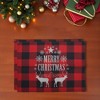 Unique Bargains Christmas Place Mats Linen Red Black White 13" x 17.7" 2Pcs - 2 of 4