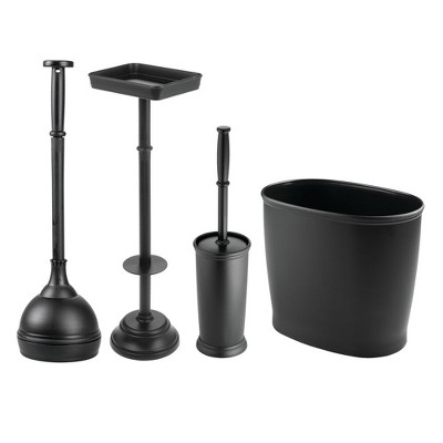 black toilet brush set